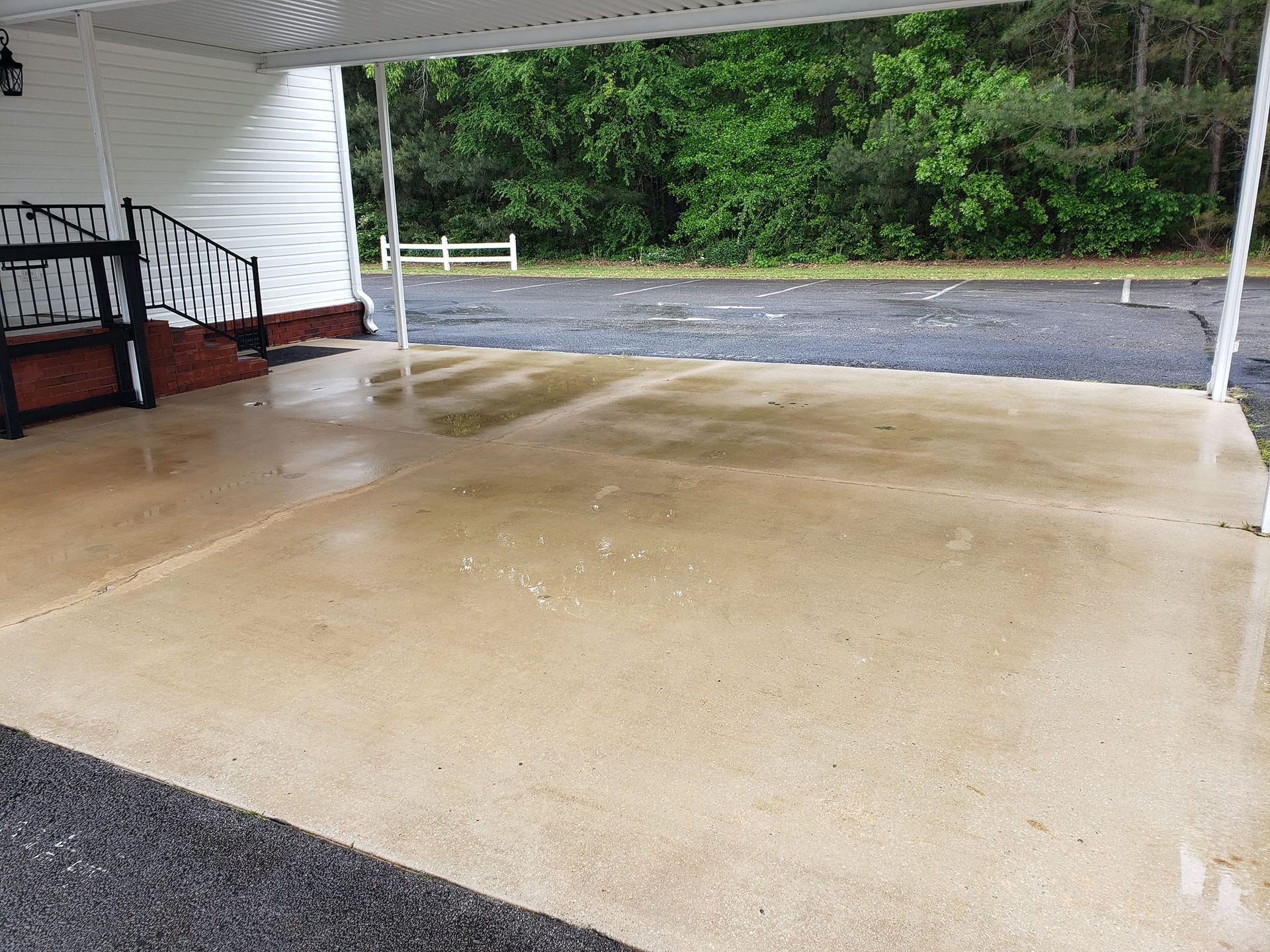 After Covered Concrete Driveway Entrance White House Power Washing | Harvest, AL | Radiant Exterior Cleaning