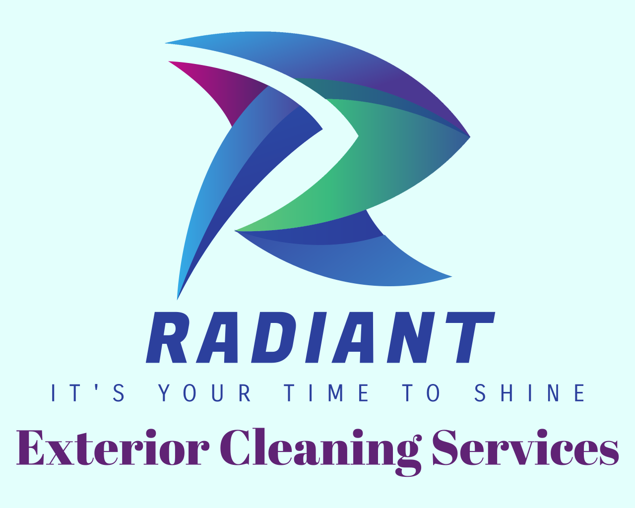 Graphic in Shape of an R and Text Logo of It's Your Time to Shine | Harvest, AL | Radiant Exterior Cleaning