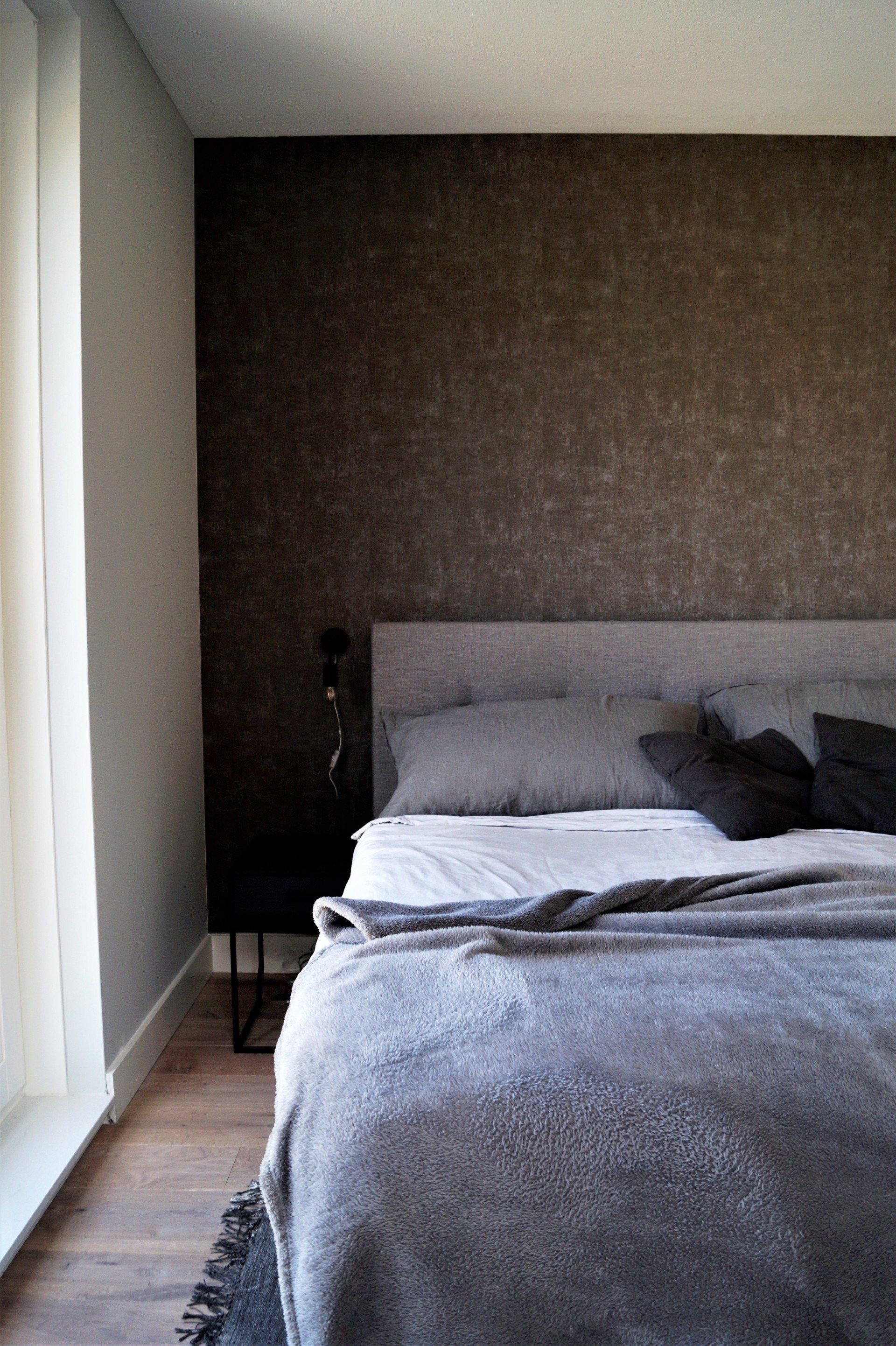 Interieurontwerp voor een slaapkamer in een nieuwbouwwoning.