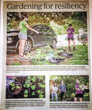 A newspaper article about gardening for resiliency.