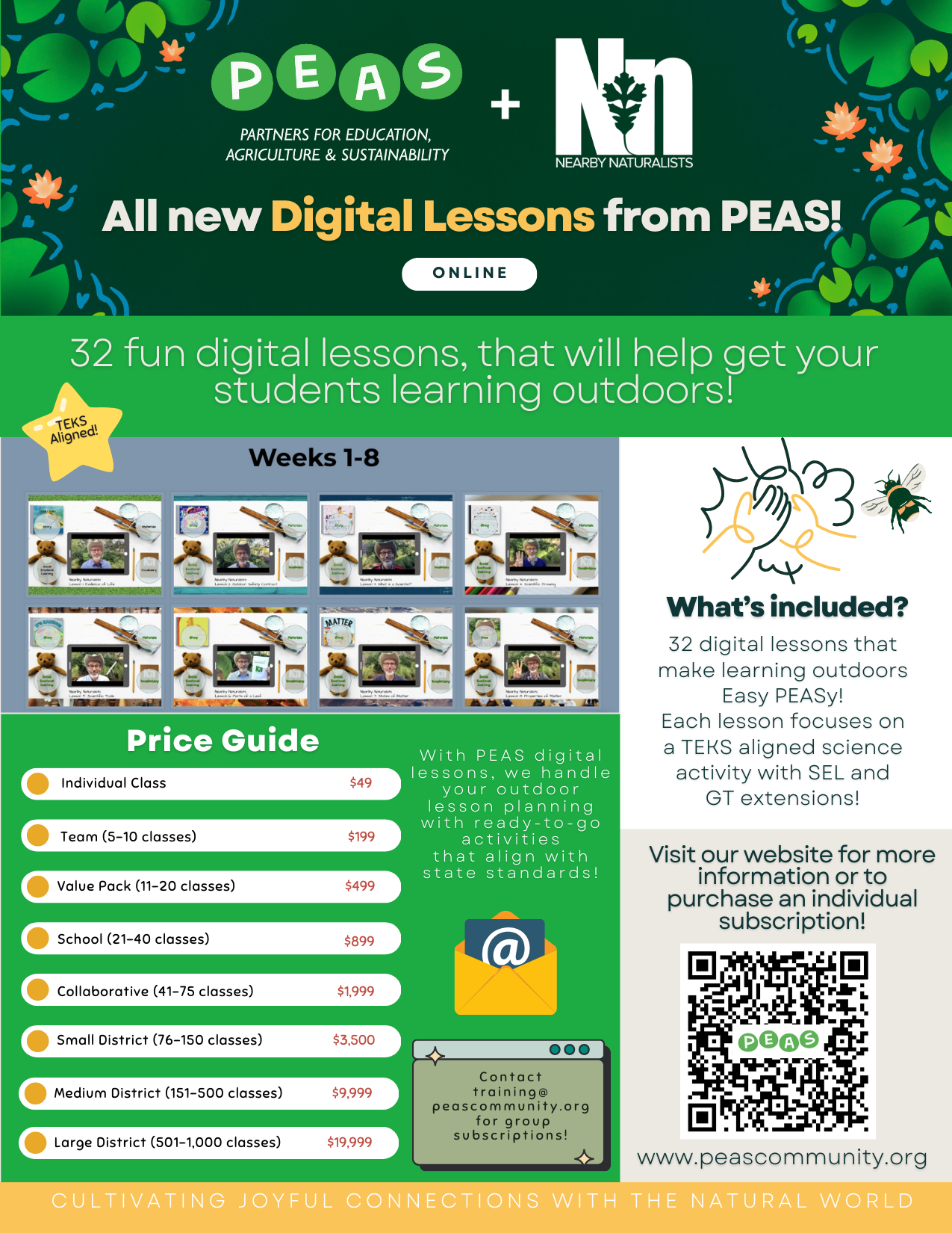 All new digital lessons from peas ! 32 fun digital lessons that will help get your students learning outdoors.