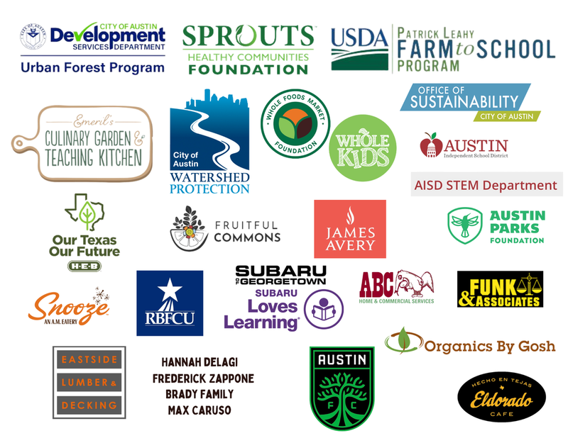 A bunch of logos on a white background including sprouts usda farm to school program