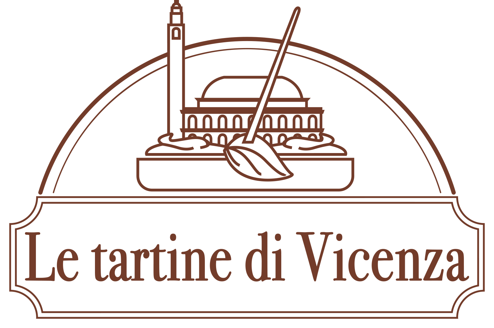 Logo: Illustrazione marrone di un edificio con una torre e la scritta