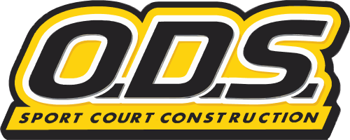 The logo for ODS Sport Court Construction is yellow and black.