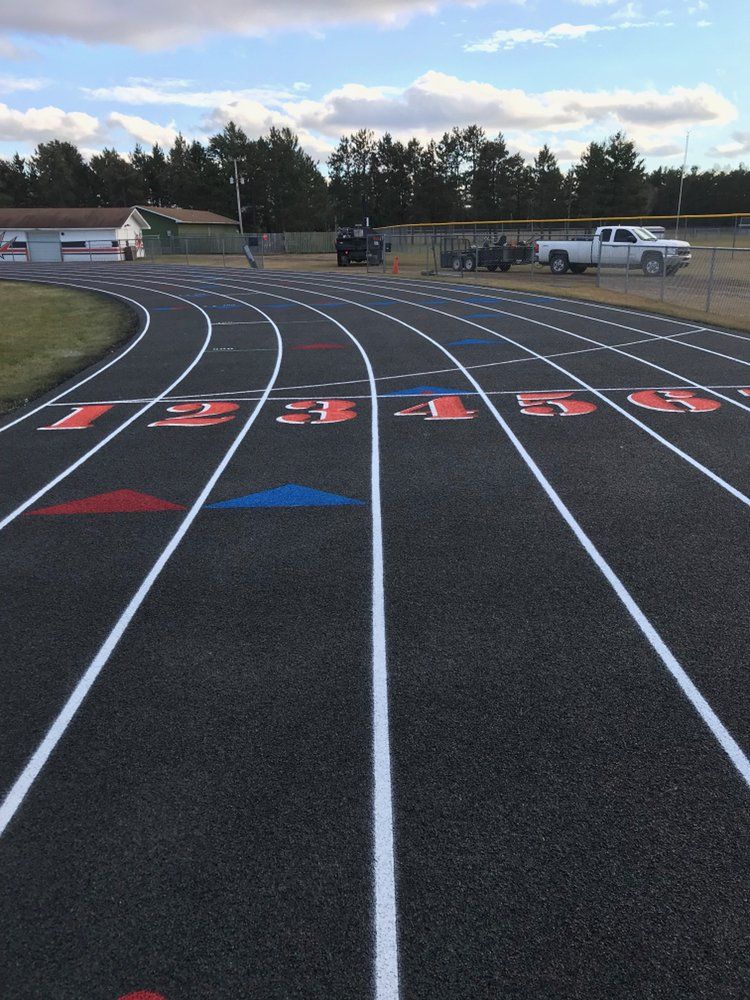 A track with the number 3 painted on it