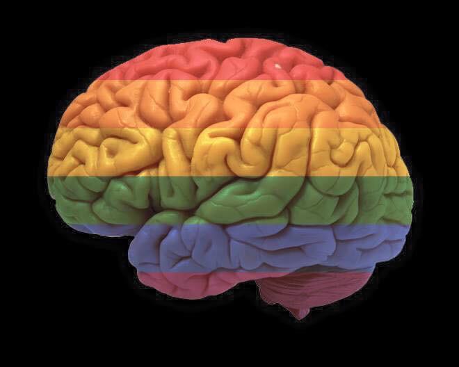 Un cervello color arcobaleno su sfondo nero