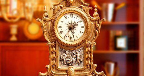 wooden antique clock
