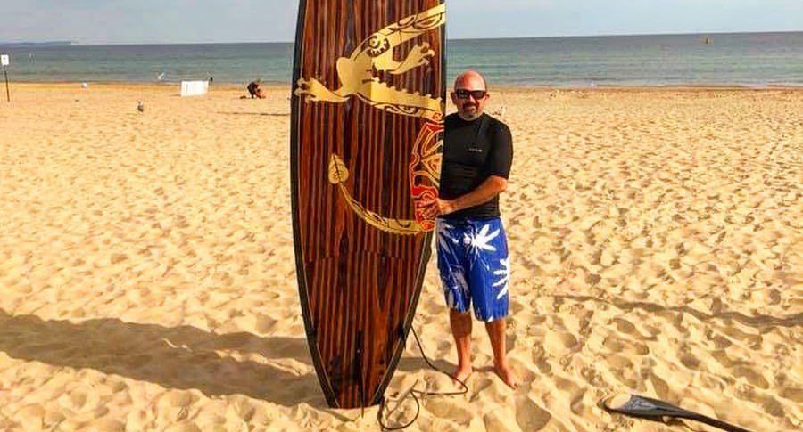 Kaimana paddle board at Sandbanks in the UK