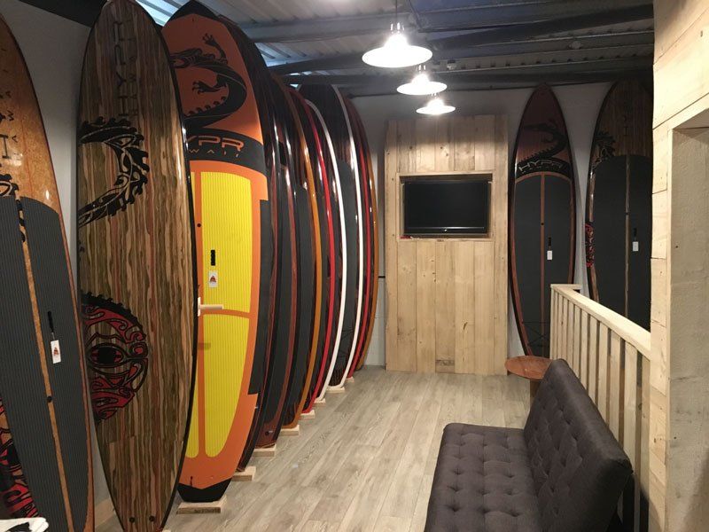 Hypr Hawaii boards upstairs in Poole Dorset