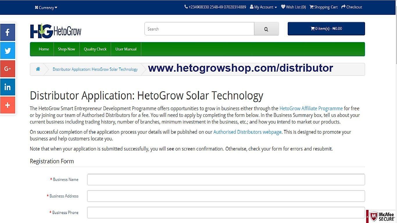 Click - HG Distributor Application