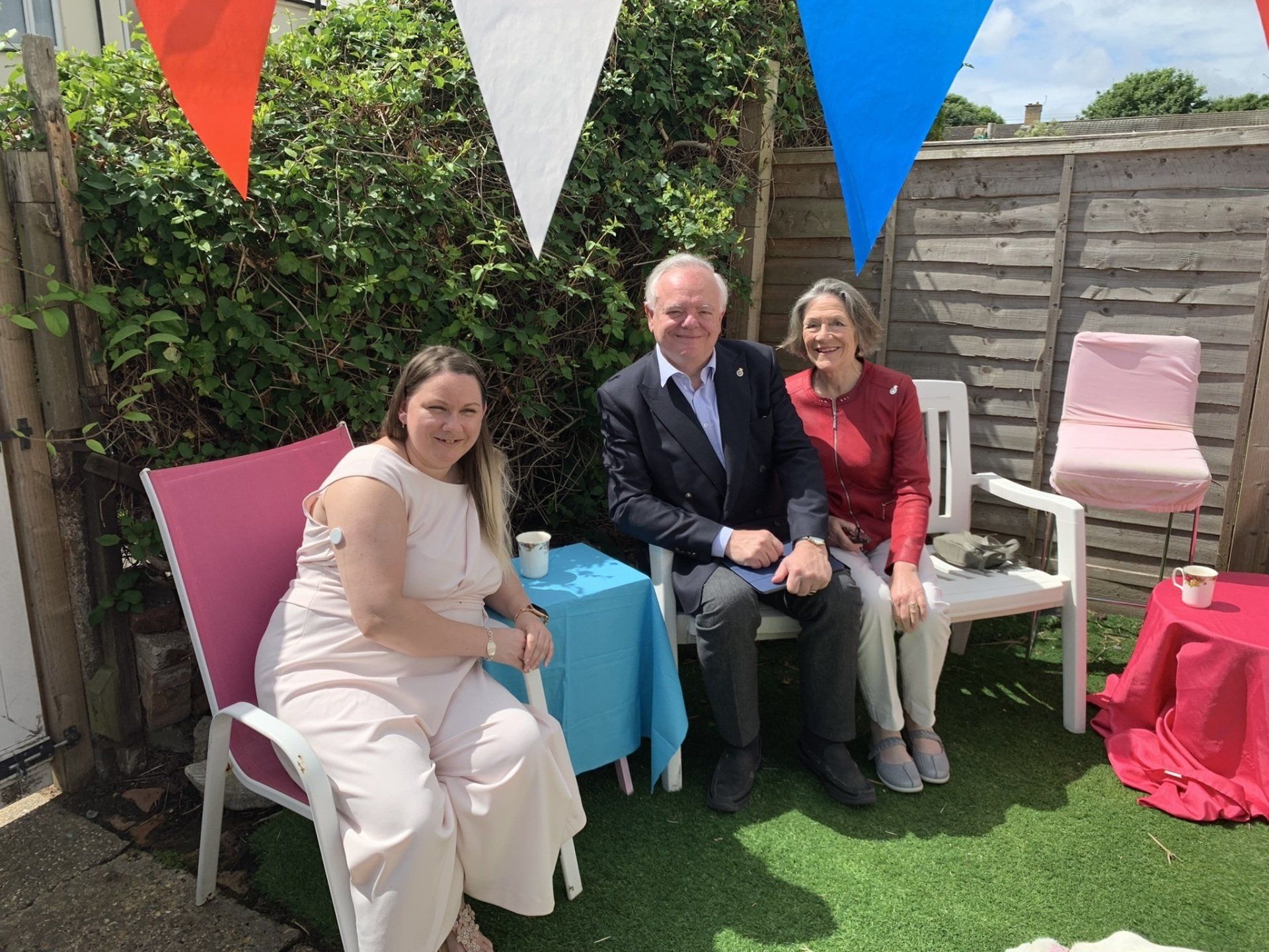 Victoria-Jayne, The High Sherrif and His Wife in the Garden at the home of Legally Powered