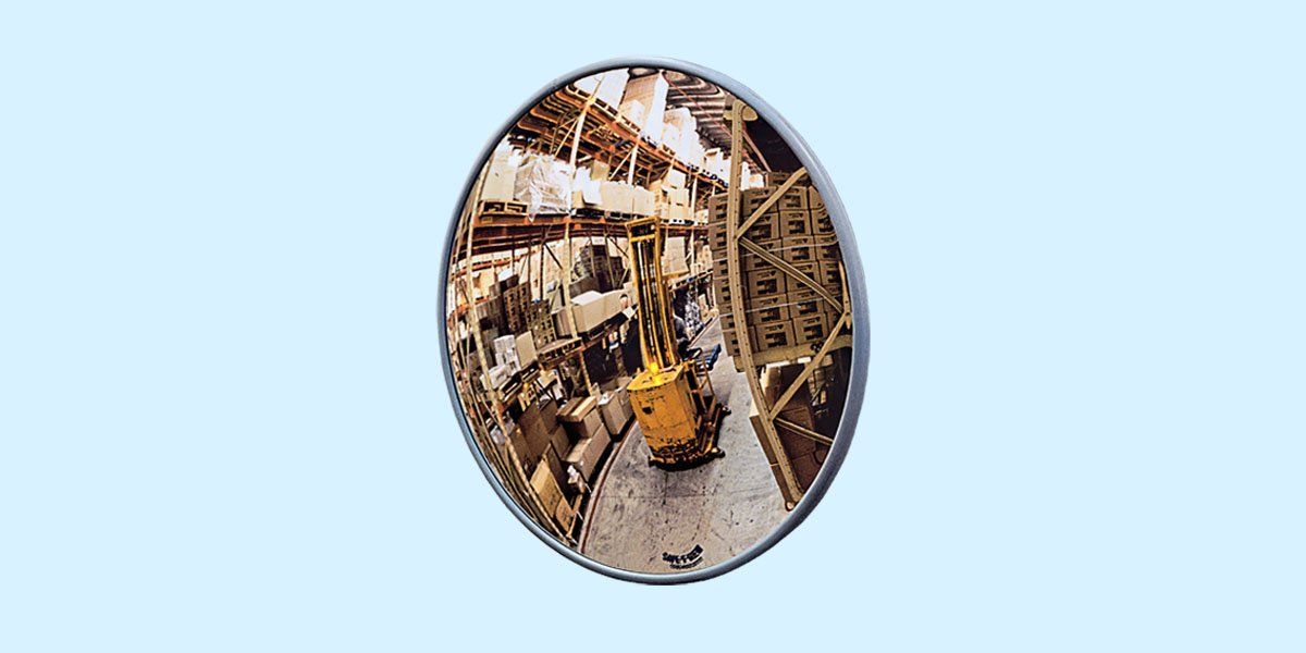 Standard indoor mirror used in storage facility.
