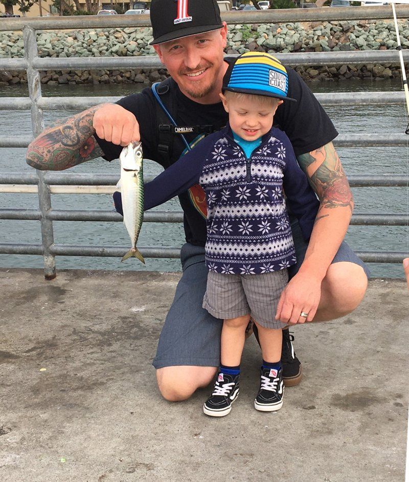 Father and His Young Son Caught a Fish — San Diego, CA — SoCal Eco Tours