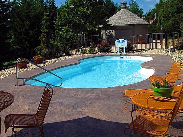 Fiberglass Pool With Basketball Ring — Staunton, VA — Valley Pool & Spa
