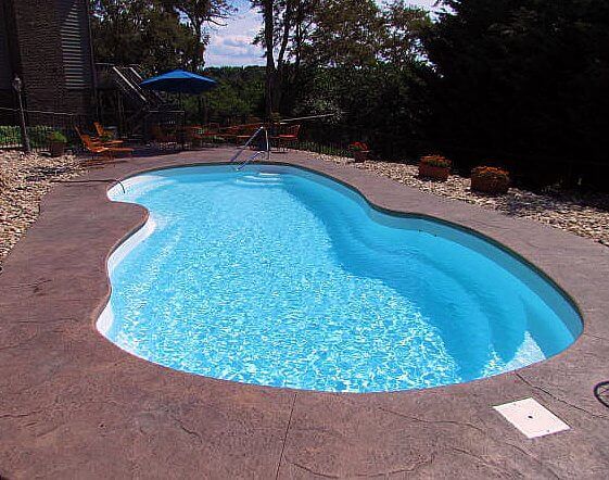 Fiberglass Pool With Deck Pavers — Staunton, VA — Valley Pool & Spa