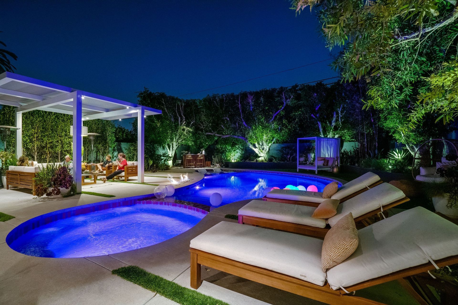 Pool At Night — Culver City, CA — Gregory Davis & Associates