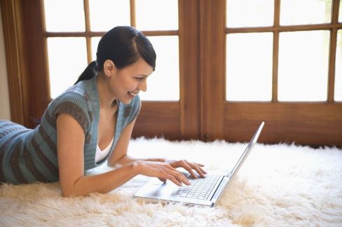 woman searching online for carpet care cleaning in  Toowoomba