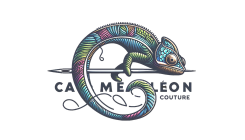 Un caméléon coloré est assis sur une aiguille avec une aiguille qui en sort.