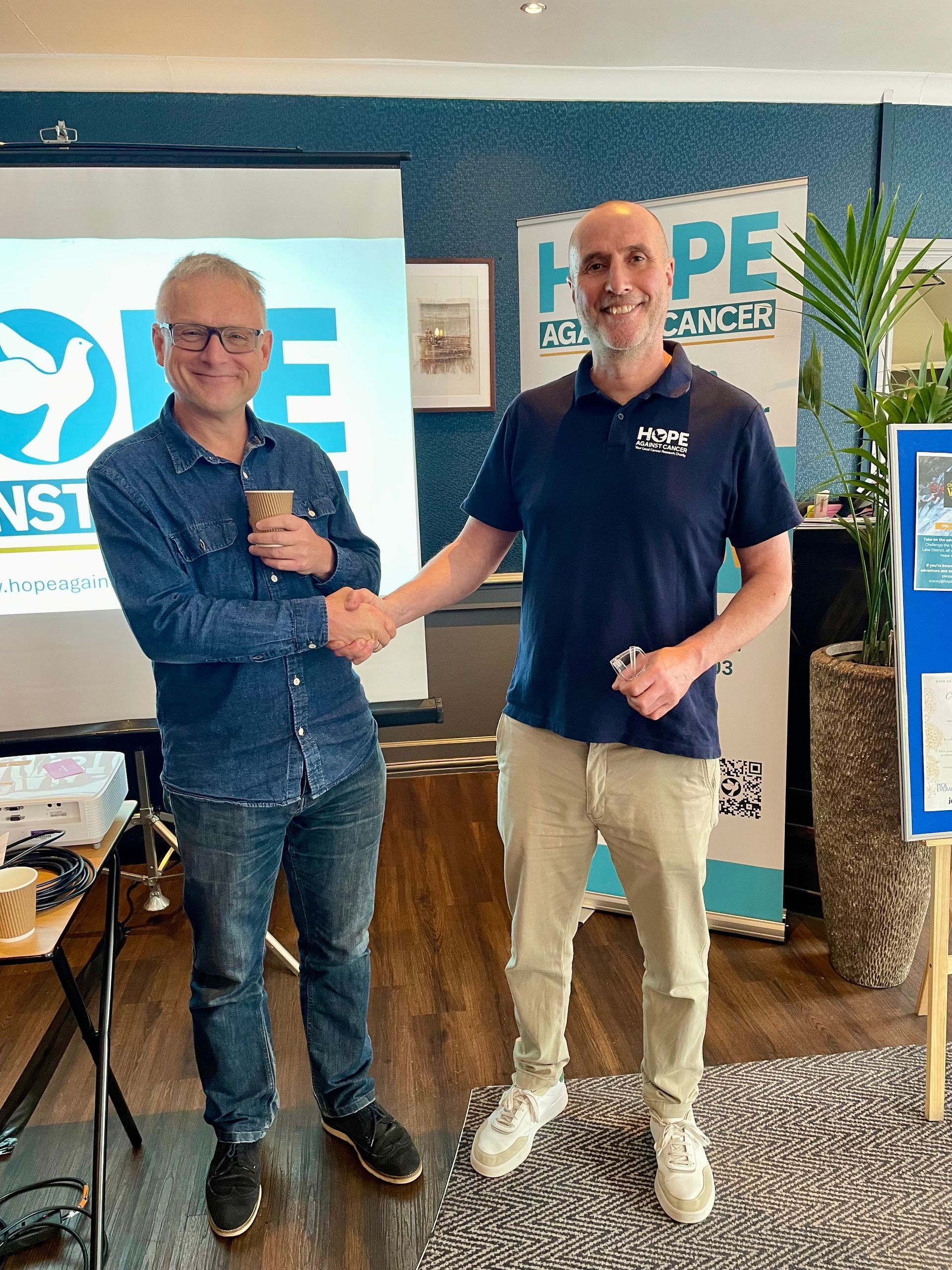 Mark Evans and Martin Robinson at Hinckley-Hope-Connect where Mark was a guest speaker