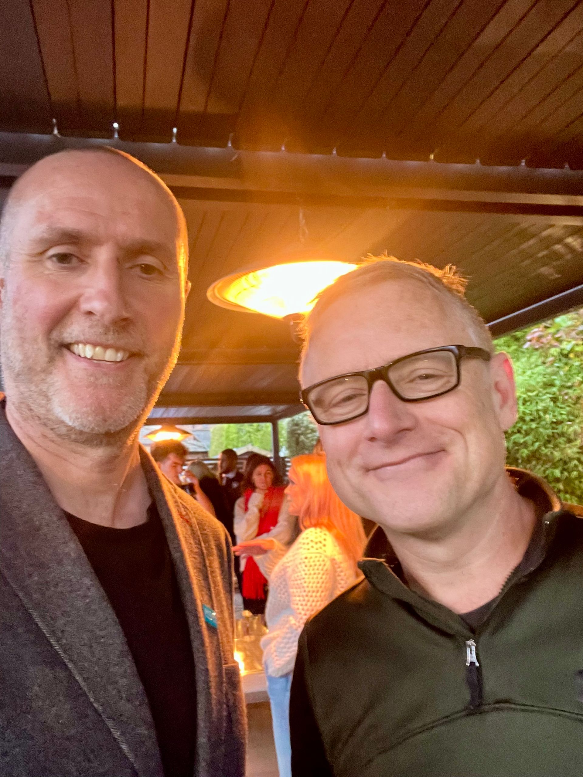 Mark Evans and Martin Robinson networking photo