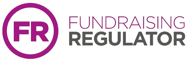 The logo for the fundraising regulator is a purple circle with the words `` fundraising regulator '' written inside of it.