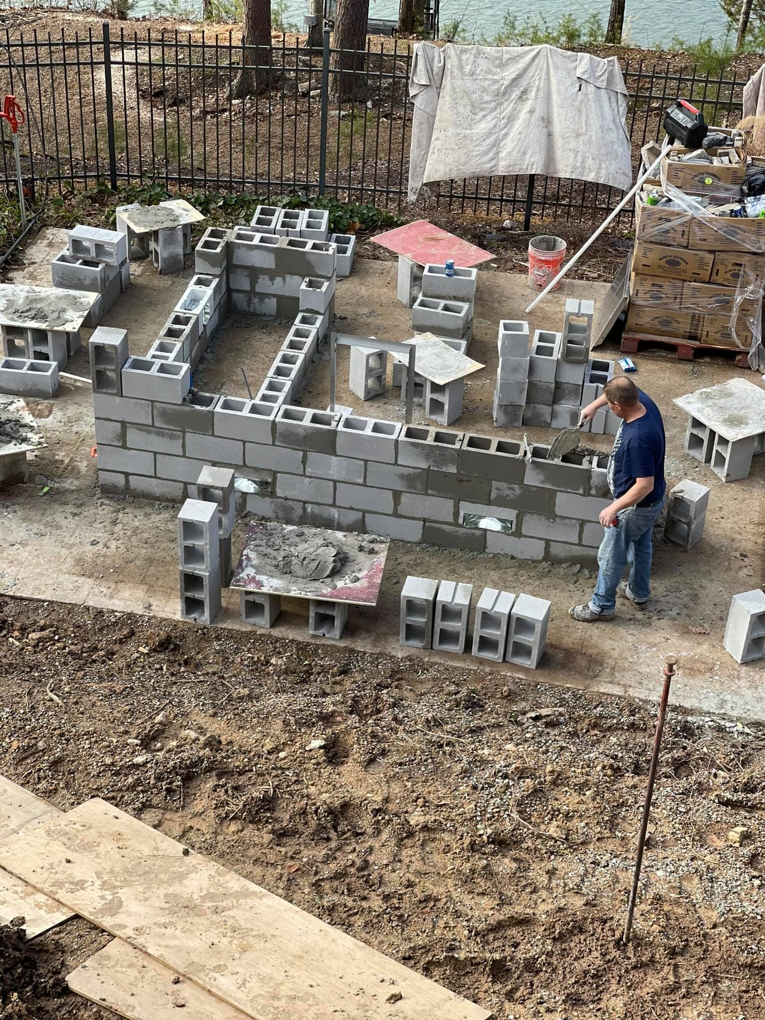 Outdoor Kitchen Under Construction