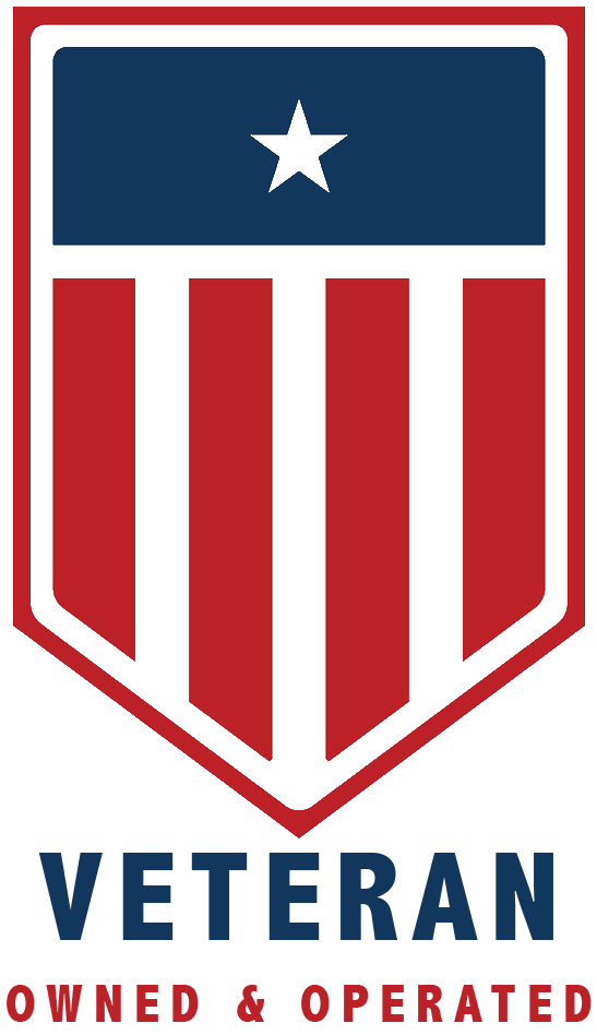 A logo for a veteran owned and operated business.