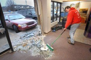 Broken Glass Door On Store Front — Belleville, IL — Glass & More Inc.