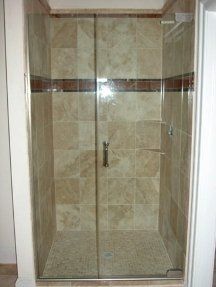 Empty Bathroom With Shower Glass Door — Belleville, IL — Glass & More Inc.