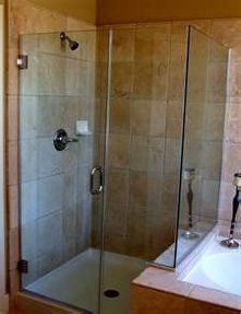 Glass Door In The Bathroom — Belleville, IL — Glass & More Inc.
