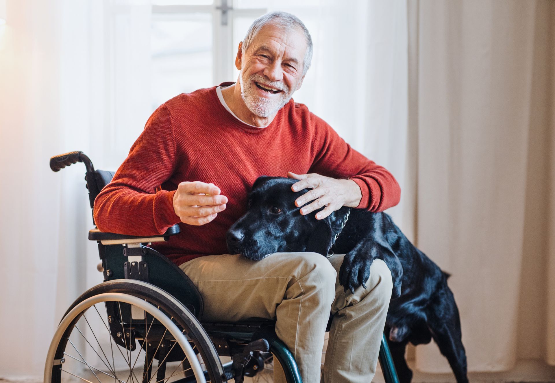 Happy Old Man with his Dog — Seymour, TX — Seymour Medical Supply
