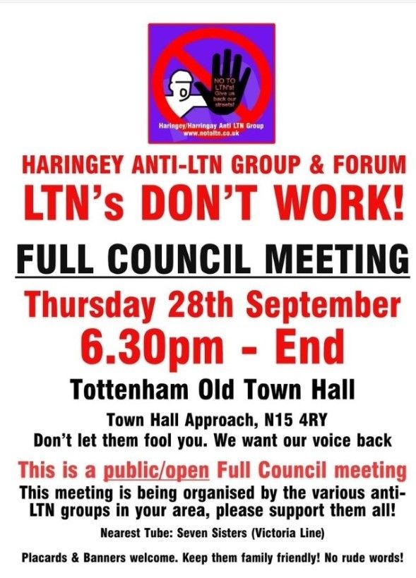 LTNS DONT WORK   PROTEST: FULL COUNCIL MEETING  Thursday 28th September  6:30pm to End Tottenham Old Town Hall  Town Hall Approach N15 4RY  This is a public open full council meeting   Nearest Tube Seven Sisters Victoria Line