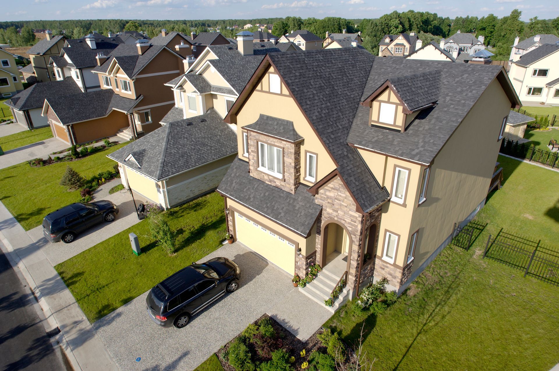 Aerial View Of Houses — Mobile, AL — Pro Roofing Solutions