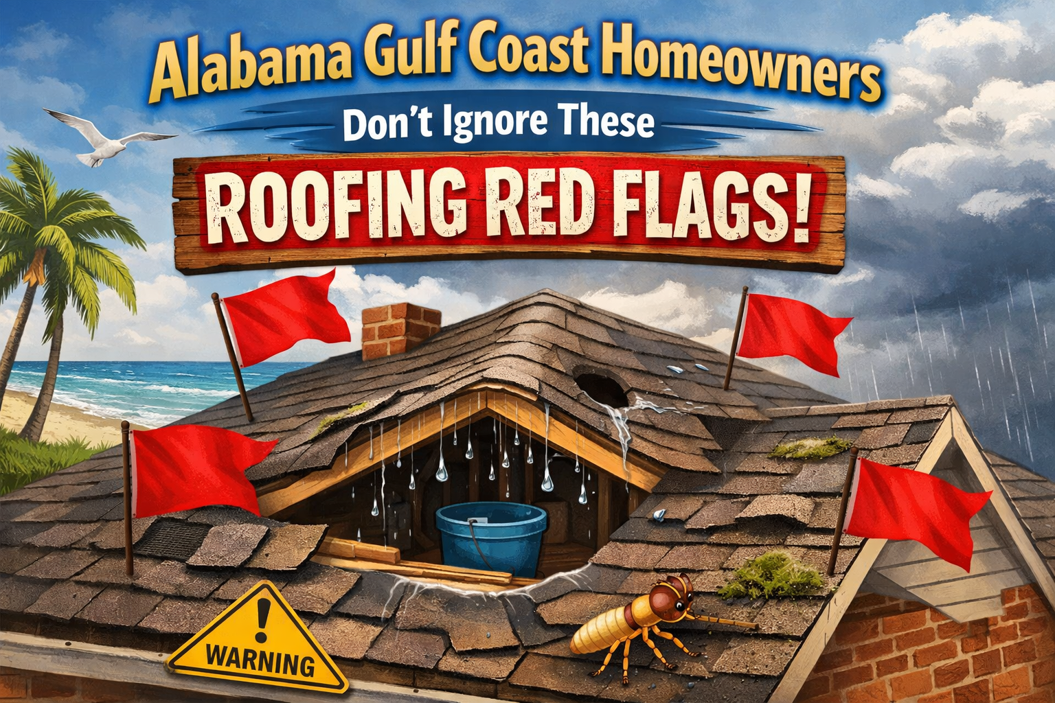 A ceiling stain from a roof leak.