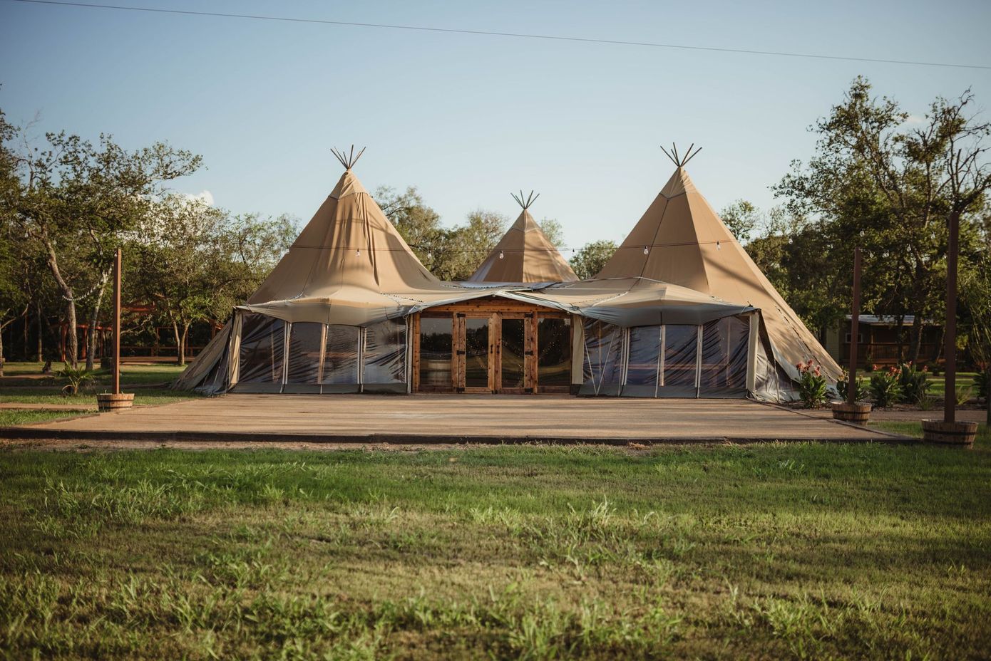 Giant Wedding Tipis At Evergreen Creek