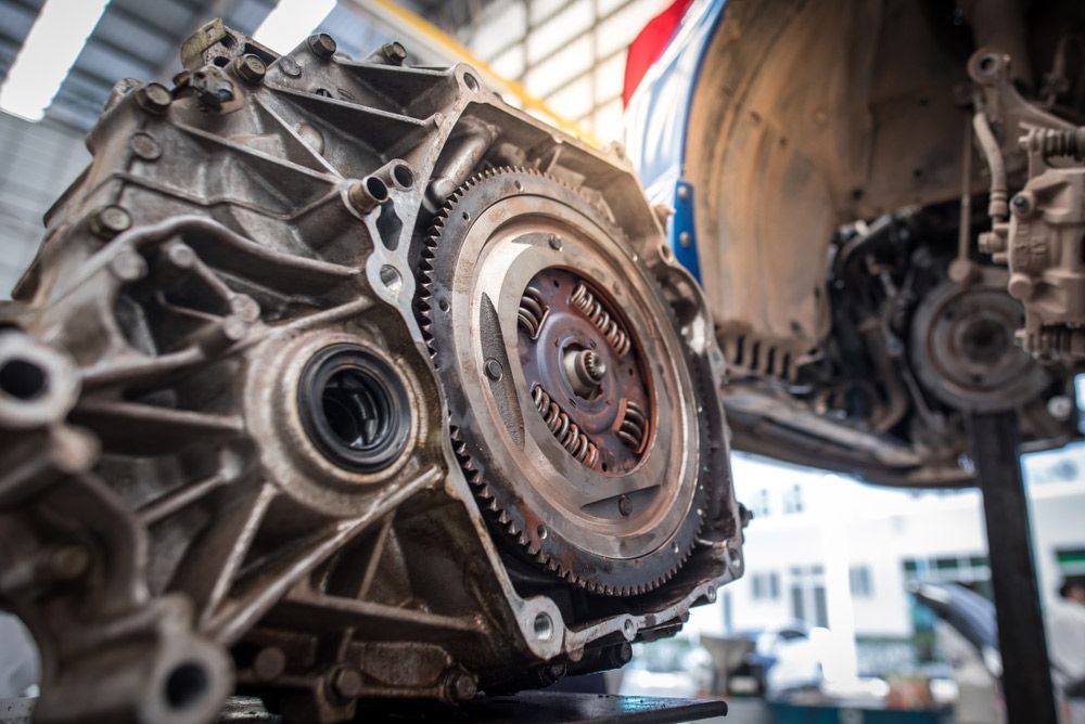 A Close Up Of A Gearbox On A Car In A Garage — Bowen Automotive In Bowen, QLD