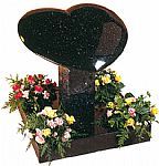 heart-shaped memorial stone