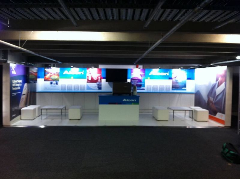 Exhibition Display Stand, signs, shelving, counter, seating, flooring, lighting, new,  bespoke, joinery, space, modern