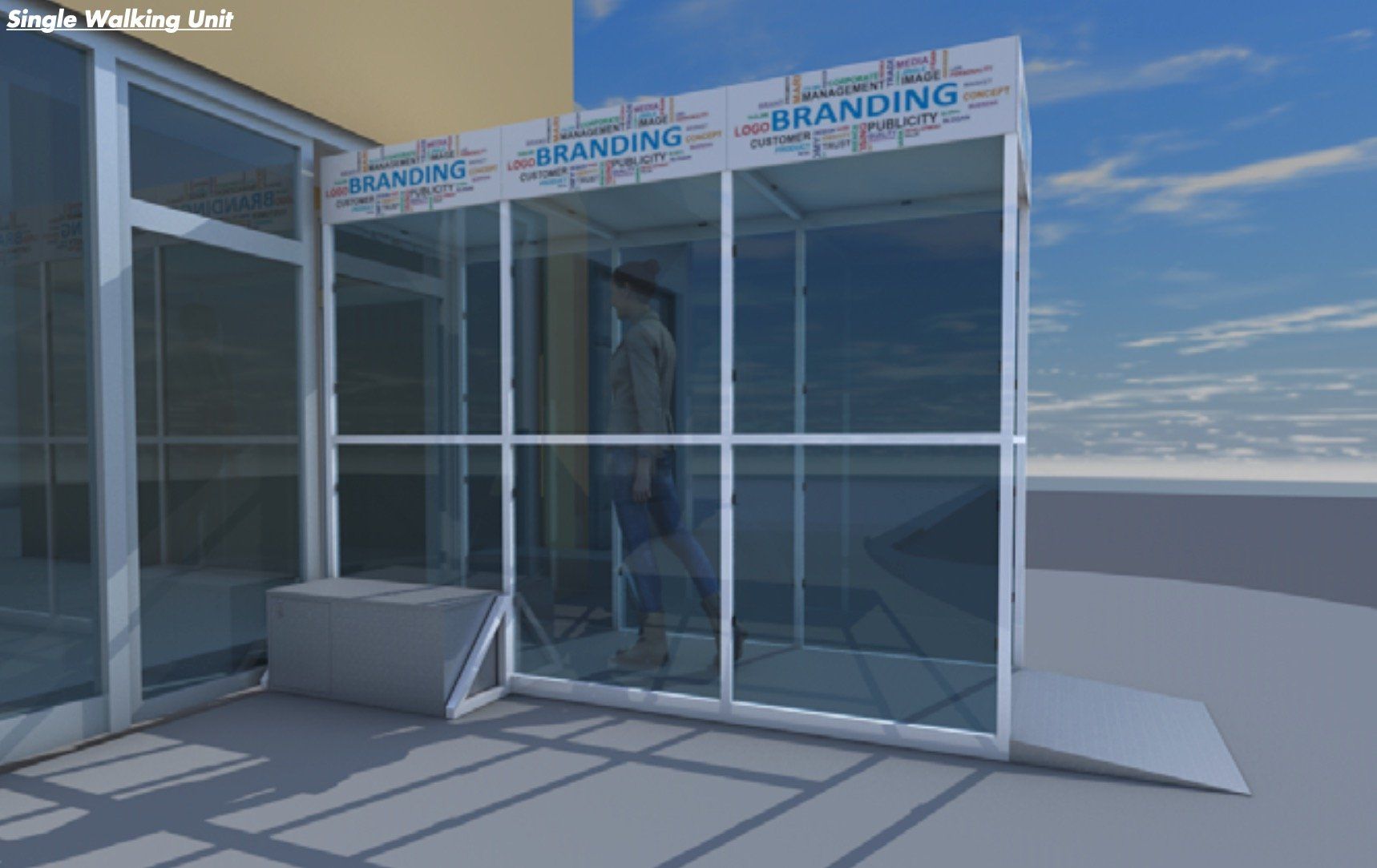 Sanitising solution, decontamination booth walk through. (see the picture)