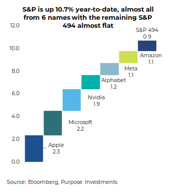 S&P 500 - 6 names are almost all the performance