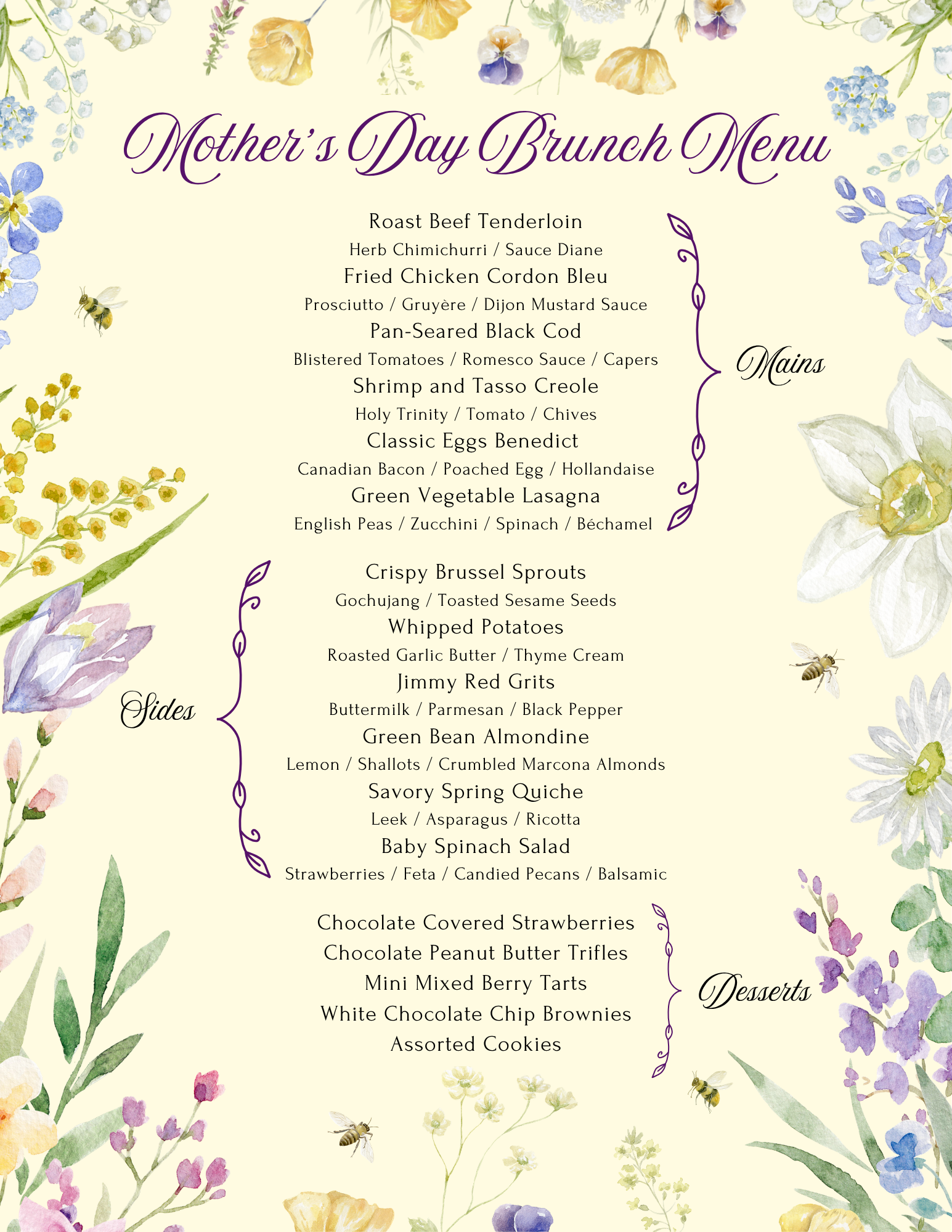 A menu for a restaurant with a picture of a flower on it.