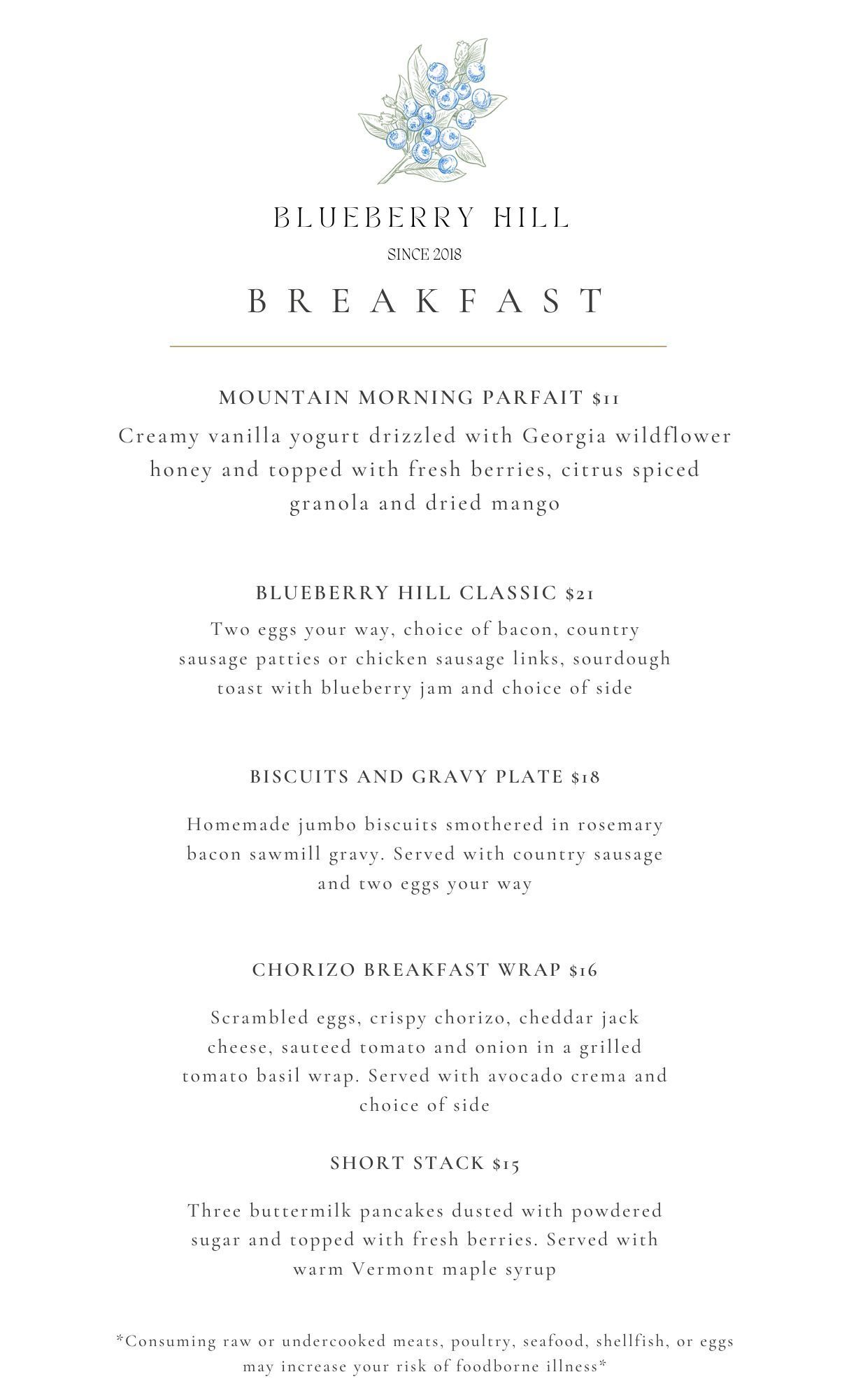 A menu for a restaurant with a picture of a flower on it.