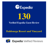 A blue sign that says expedia verified guest review