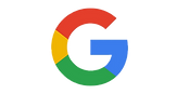 The google logo is a rainbow colored letter g.