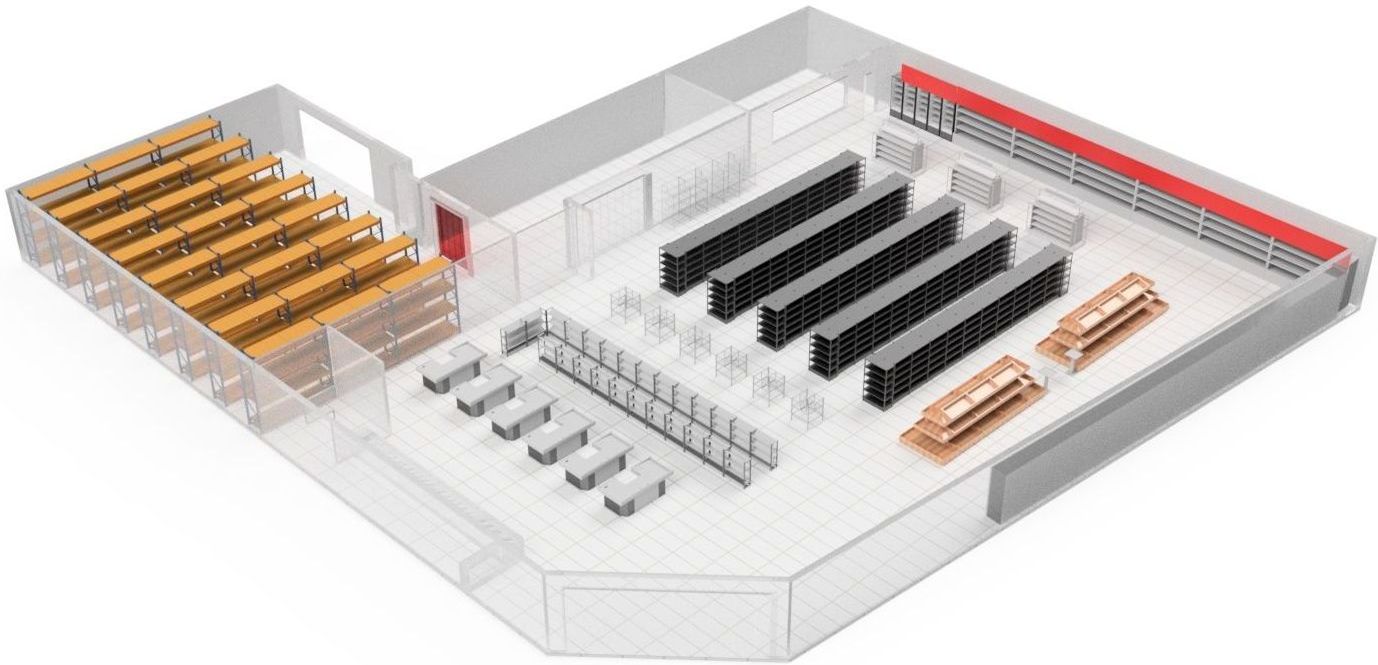 store design - KK Shelving (see image)