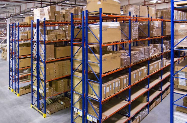 racking and shelving in warehouse