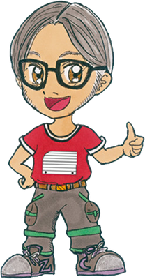 un cartone animato di un ragazzo con gli occhiali che dà un pollice in su .