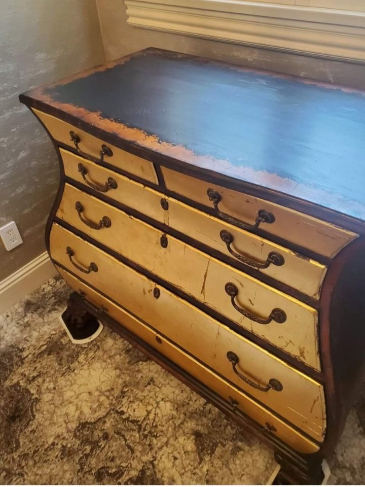 Beth Goyzueta - Owner - Art Work Walls & More Furniture Painting updating gold leaf