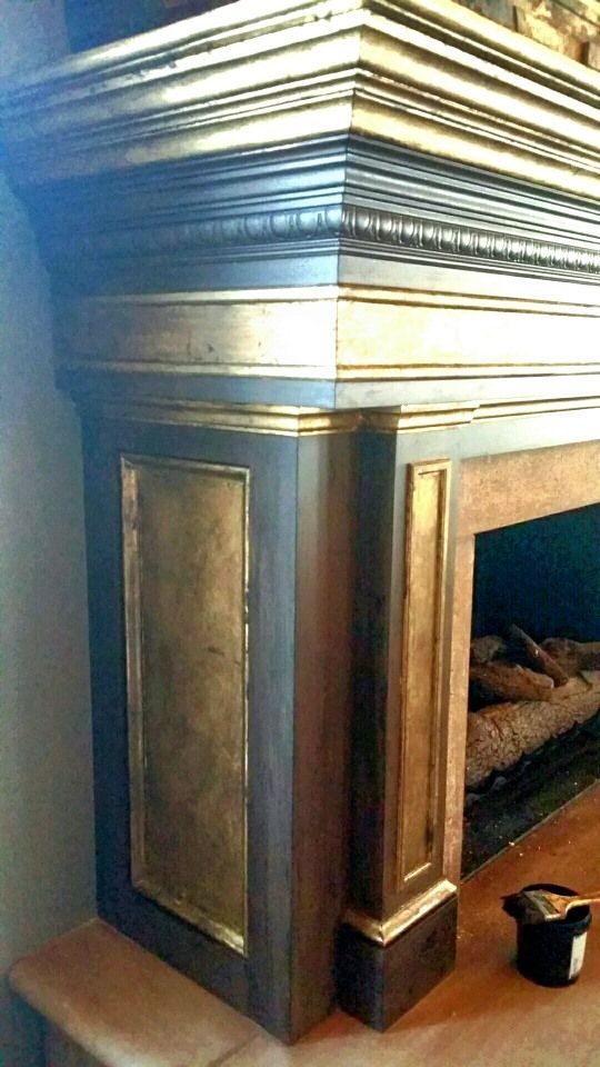 Beth Goyzueta - Owner - Art Work Walls & More Fireplace Gold Leaf