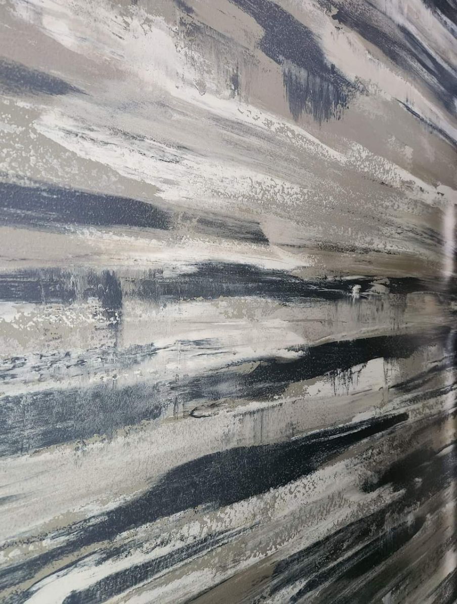 Beth Wall Design: Artwork, Walls, and more blue wood 